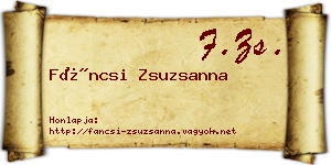 Fáncsi Zsuzsanna névjegykártya